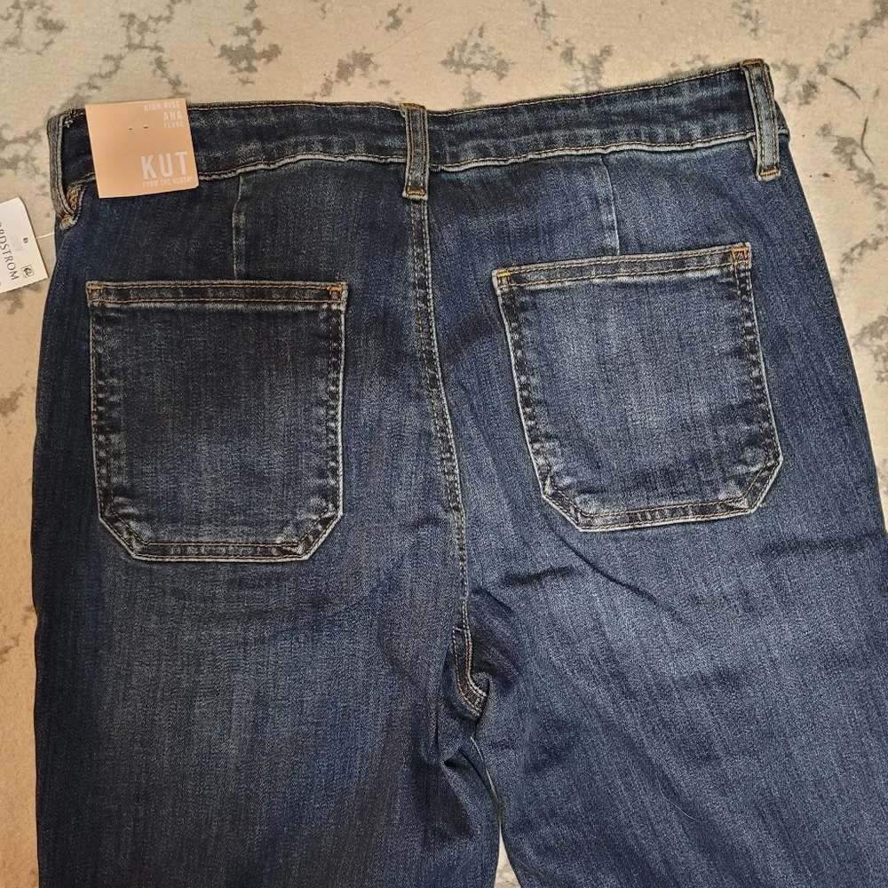 NWT Kut From The Kloth Ana Patch Pocket Flare Jeans - Size 10 - Picture 5 of 6